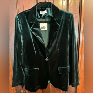 Green Velvet Blazer